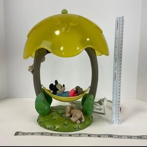 Vintage Disney Mickey Mouse & Pluto Hammock In the Trees Table Lamp - great cond